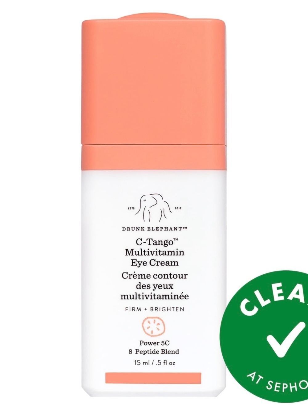 Drunk Elephant C-Tango Multivitamin Eye Cream — Coral and White
